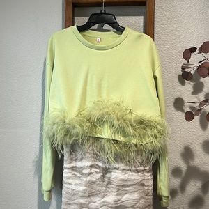 Green Feather Sweatshirt